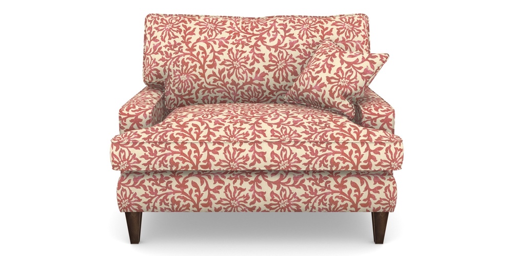 Product photograph of Ingleborough Snuggler In V A Brompton Collection - Floral Scroll - Chilli from Sofas and Stuff Limited