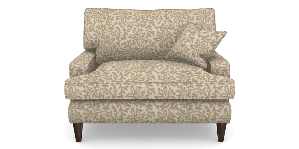 Product photograph of Ingleborough Snuggler In V A Brompton Collection - Floral Scroll - Assam Tea from Sofas and Stuff Limited