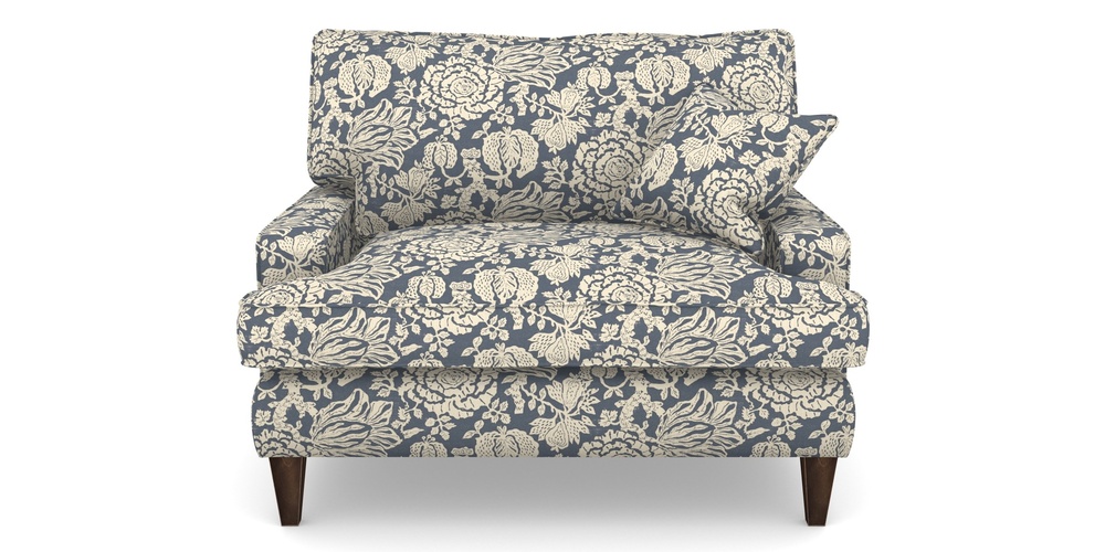 Product photograph of Ingleborough Snuggler In V A Brompton Collection - Flowering Kale - Midnight Blue from Sofas and Stuff Limited