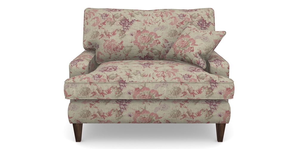 Product photograph of Ingleborough Snuggler In Floral Linen - Faith Rose Quartz from Sofas and Stuff Limited