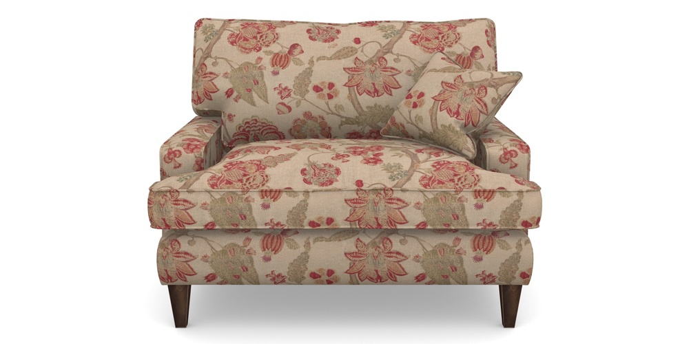 Product photograph of Ingleborough Snuggler In Floral Linen - Indienne T Rosso from Sofas and Stuff Limited