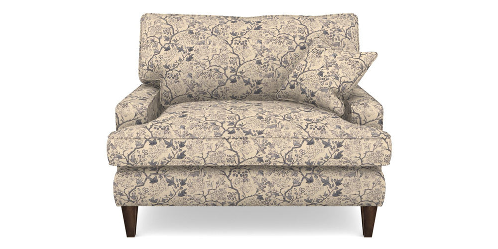 Product photograph of Ingleborough Snuggler In Rhs Collection - Gertrude Jekyll Linen Cotton Blend - Navy from Sofas and Stuff Limited