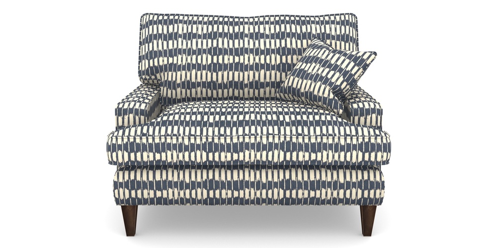 Product photograph of Ingleborough Snuggler In V A Brompton Collection - Ikat - Midnight Blue from Sofas and Stuff Limited