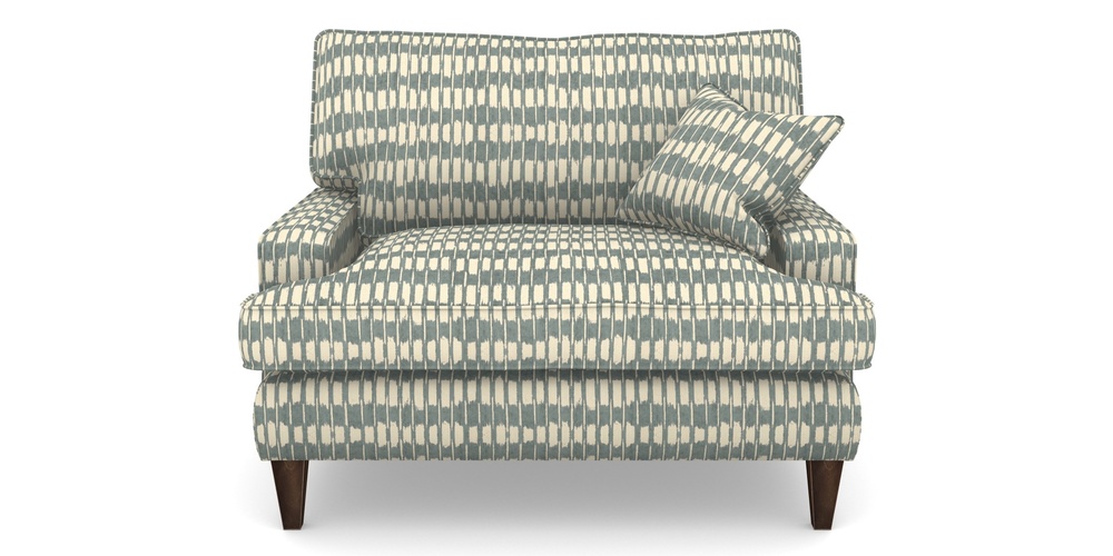 Product photograph of Ingleborough Snuggler In V A Brompton Collection - Ikat - Pebble from Sofas and Stuff Limited