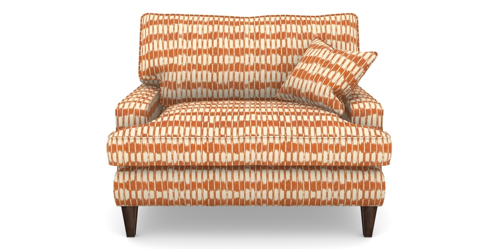 Product photograph of Ingleborough Snuggler In V A Brompton Collection - Ikat - Terracotta from Sofas and Stuff Limited