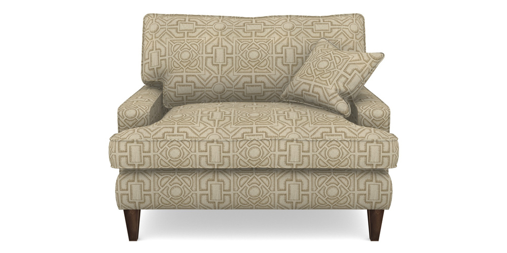 Product photograph of Ingleborough Snuggler In Rhs Collection - Large Knot Garden Linen - Gold from Sofas and Stuff Limited