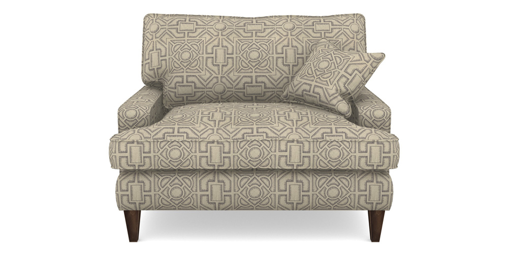 Product photograph of Ingleborough Snuggler In Rhs Collection - Large Knot Garden Linen - Grey from Sofas and Stuff Limited