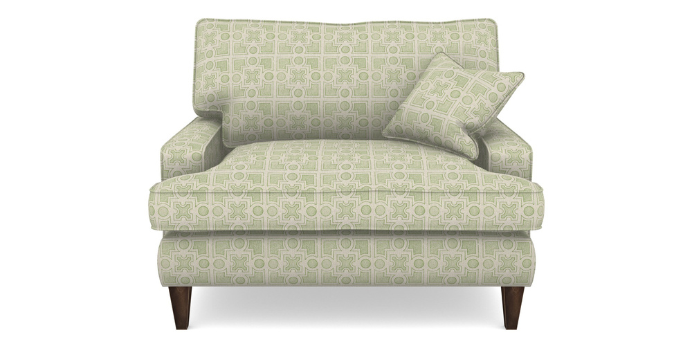 Product photograph of Ingleborough Snuggler In Rhs Collection - Small Knot Garden Cotton Weave - Green from Sofas and Stuff Limited