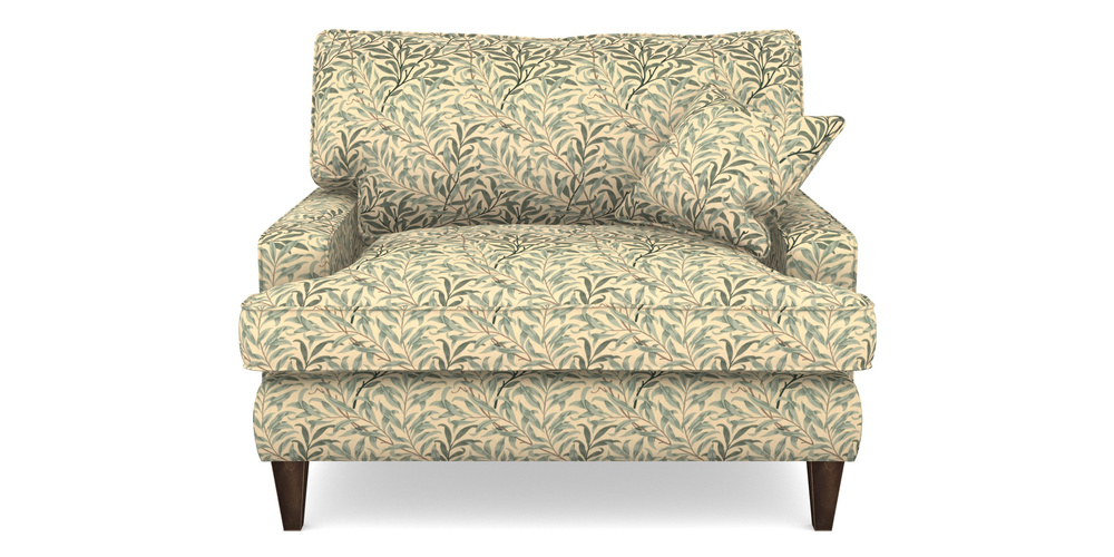 Product photograph of Ingleborough Snuggler In William Morris Collection - Willow Boughs - Cream Pale Green from Sofas and Stuff Limited