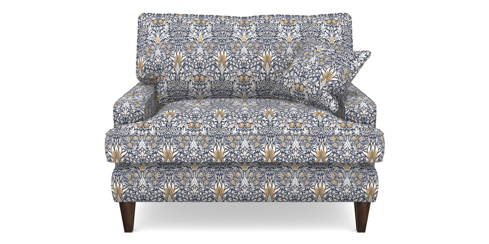 Product photograph of Ingleborough Snuggler In William Morris Collection - Snakeshead - Indigo Hemp from Sofas and Stuff Limited