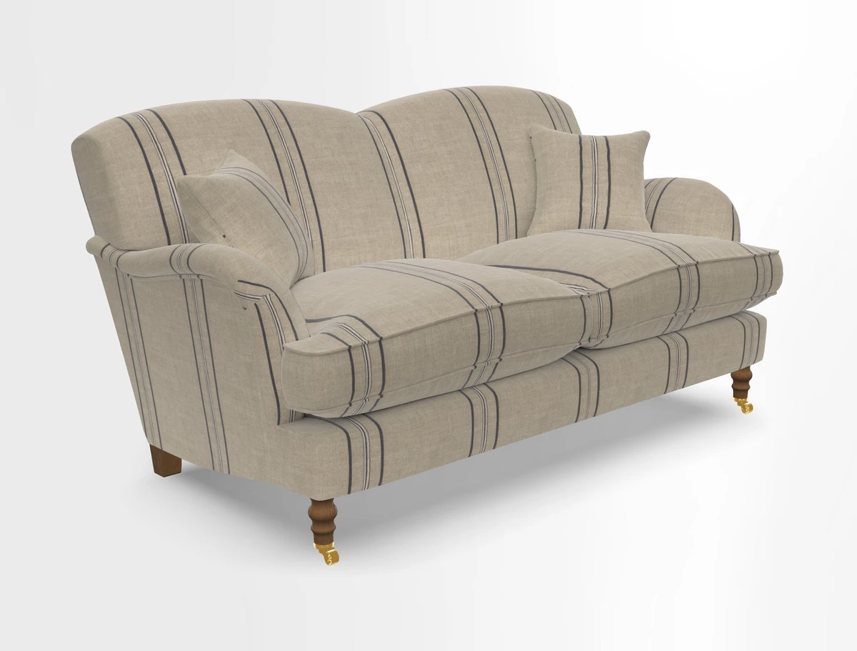 Kentwell 3 Seater 2 Hump Sofa in RHS Botanicals Henry Moon Lions Tail Teal