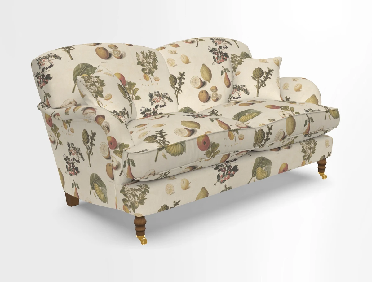 Kentwell 3 Seater 2 Hump Sofa in RHS Botanicals Henry Moon Lions Tail Teal