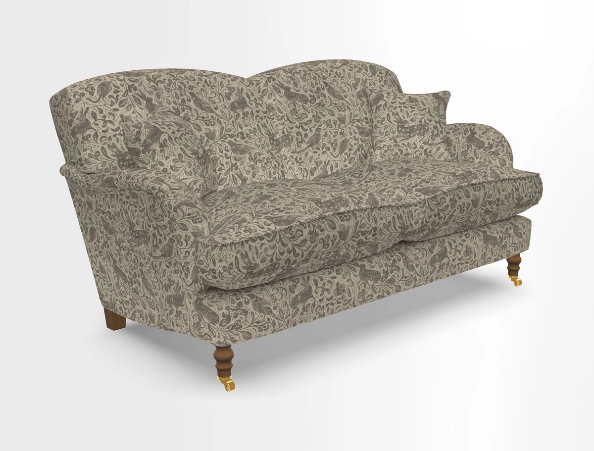 Kentwell 3 Seater 2 Hump Sofa in RHS Botanicals Henry Moon Lions Tail Teal