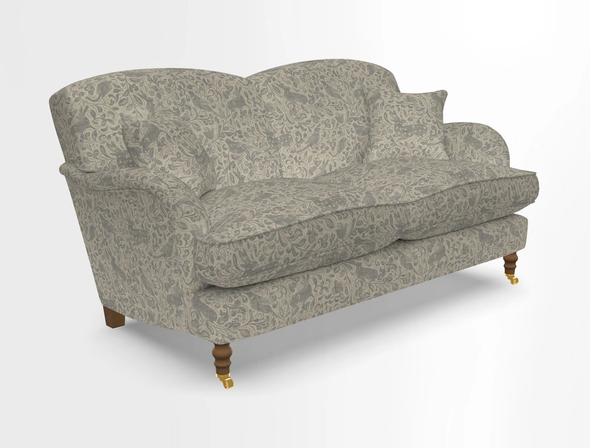 Kentwell 3 Seater 2 Hump Sofa in RHS Botanicals Henry Moon Lions Tail Teal