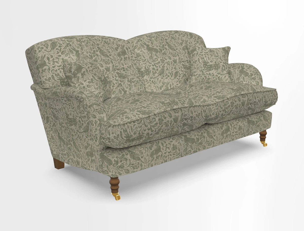 Kentwell 3 Seater 2 Hump Sofa in RHS Botanicals Henry Moon Lions Tail Teal
