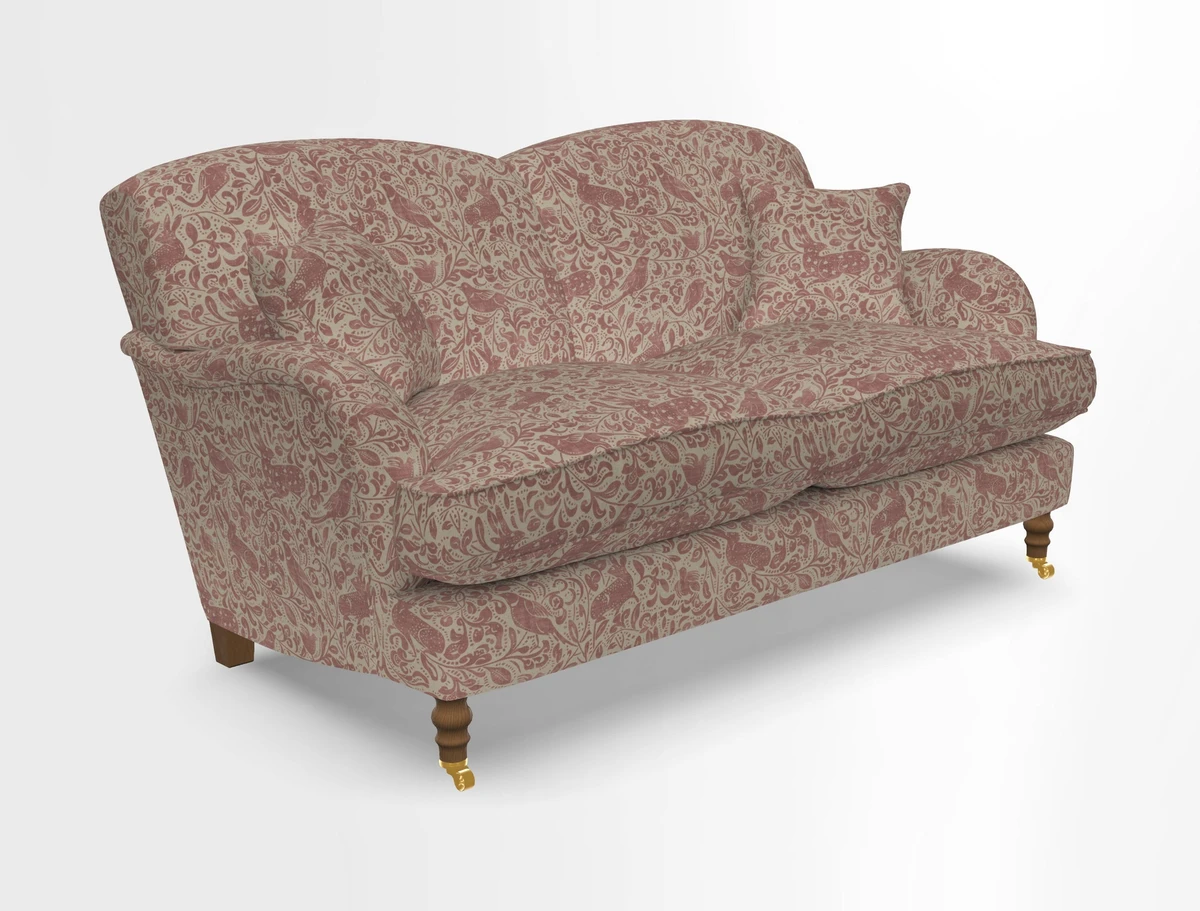 Kentwell 3 Seater 2 Hump Sofa in RHS Botanicals Henry Moon Lions Tail Teal