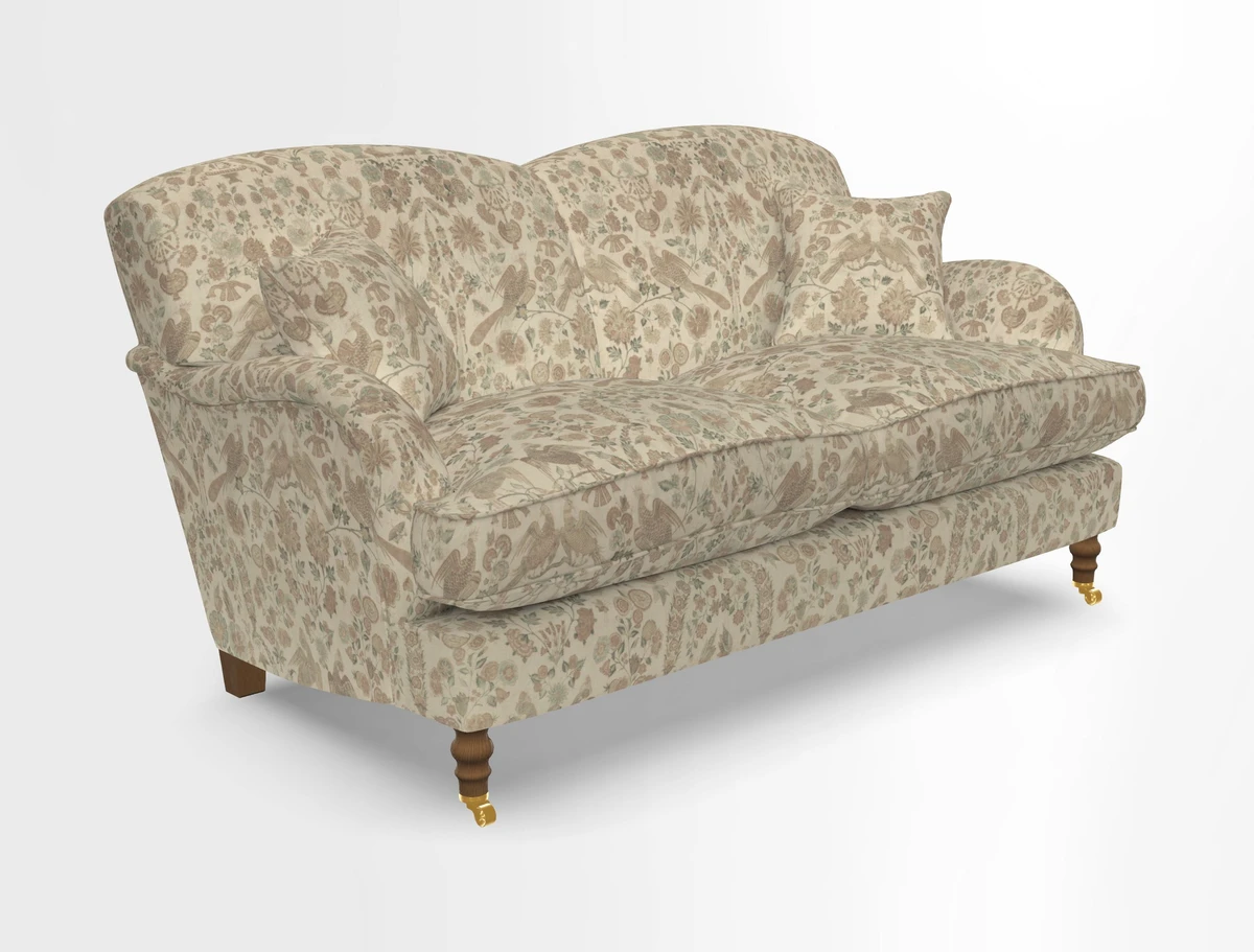 Kentwell 3 Seater 2 Hump Sofa in RHS Botanicals Henry Moon Lions Tail Teal