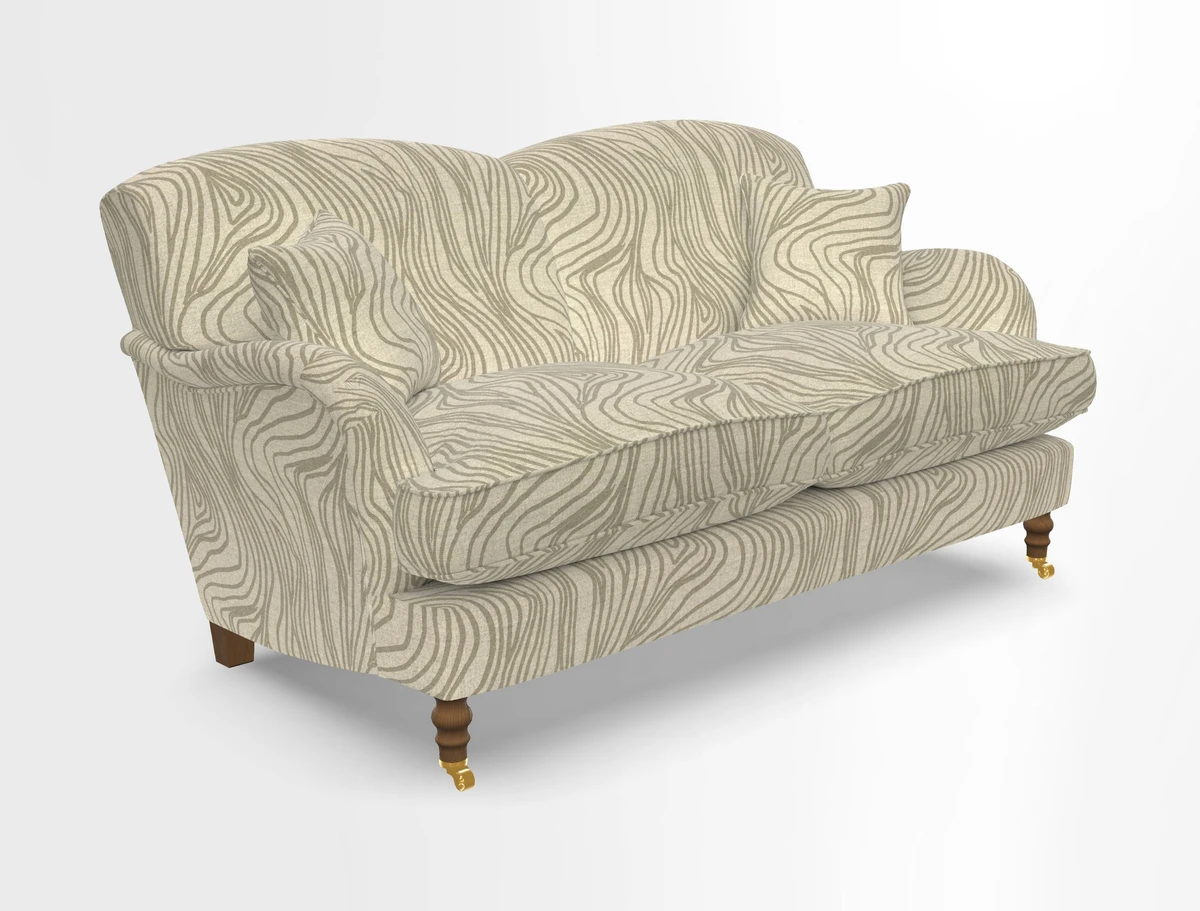 Kentwell 3 Seater 2 Hump Sofa in RHS Botanicals Henry Moon Lions Tail Teal