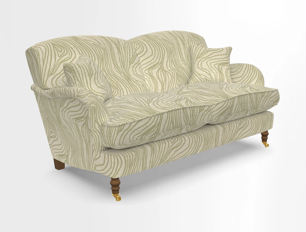 Kentwell 3 Seater 2 Hump Sofa in RHS Botanicals Henry Moon Lions Tail Teal