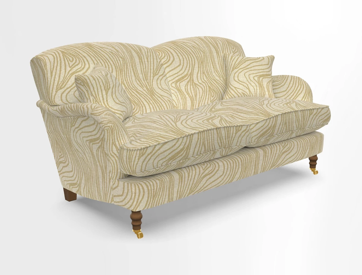 Kentwell 3 Seater 2 Hump Sofa in RHS Botanicals Henry Moon Lions Tail Teal