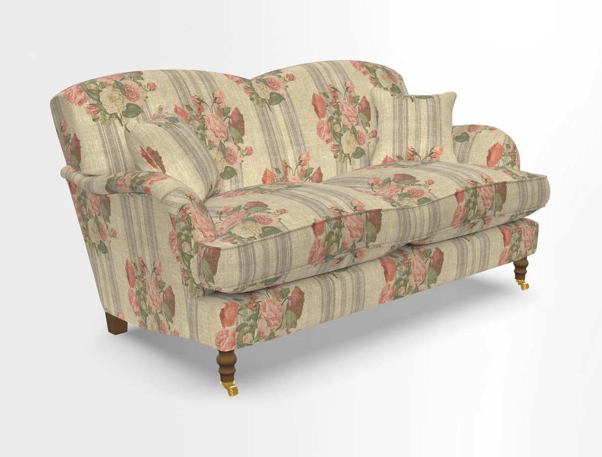Kentwell 3 Seater 2 Hump Sofa in RHS Botanicals Henry Moon Lions Tail Teal