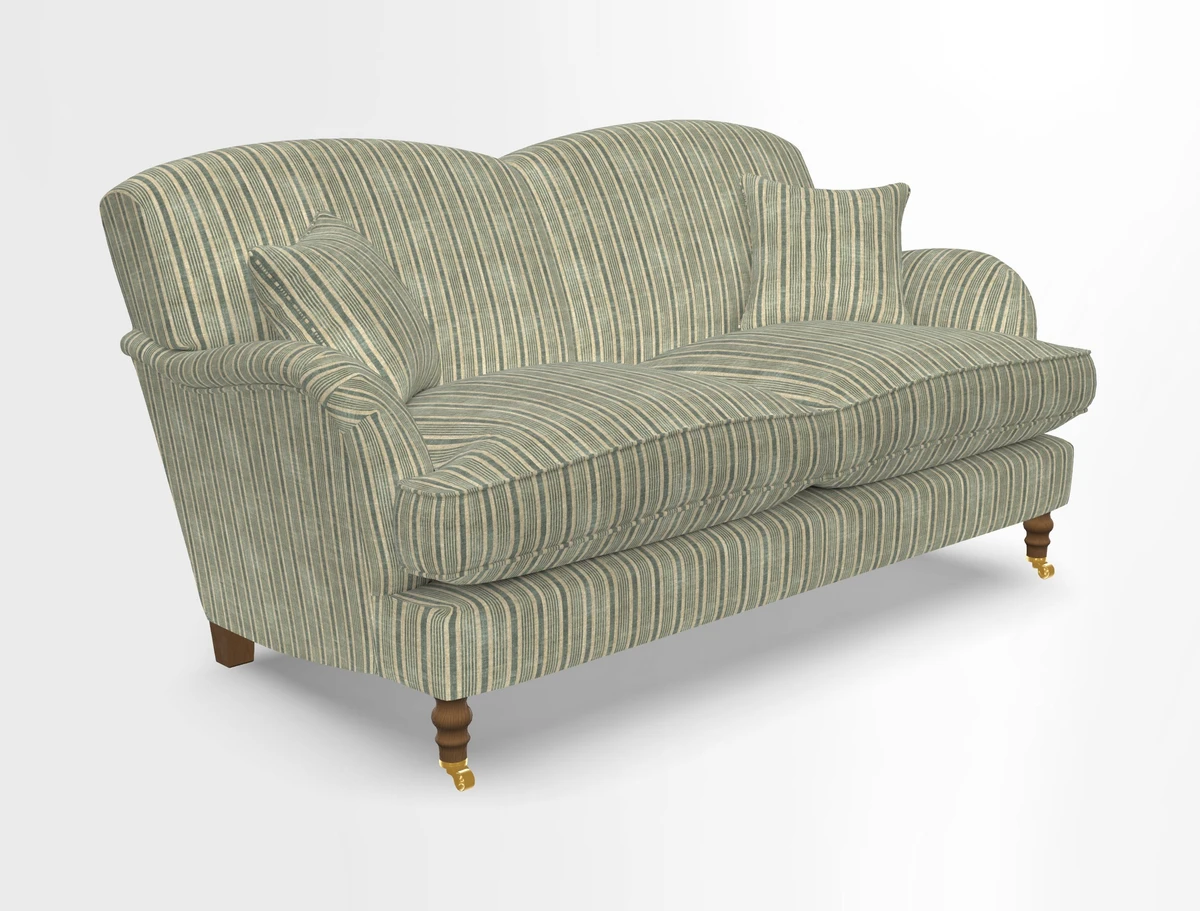 Kentwell 3 Seater 2 Hump Sofa in RHS Botanicals Henry Moon Lions Tail Teal