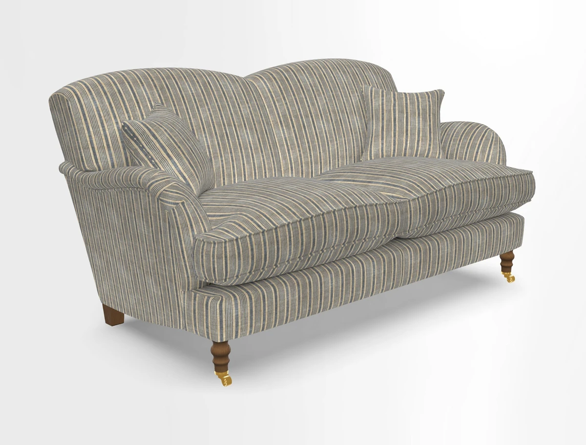 Kentwell 3 Seater 2 Hump Sofa in RHS Botanicals Henry Moon Lions Tail Teal