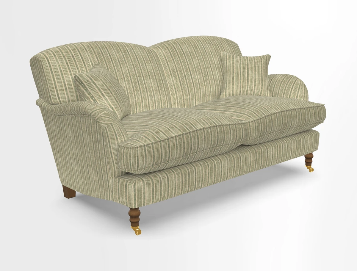 Kentwell 3 Seater 2 Hump Sofa in RHS Botanicals Henry Moon Lions Tail Teal