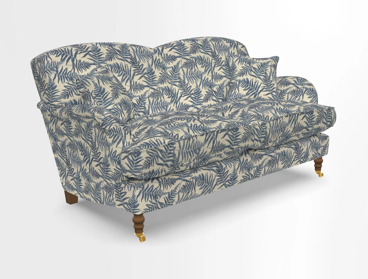 Kentwell 3 Seater 2 Hump Sofa in RHS Botanicals Henry Moon Lions Tail Teal