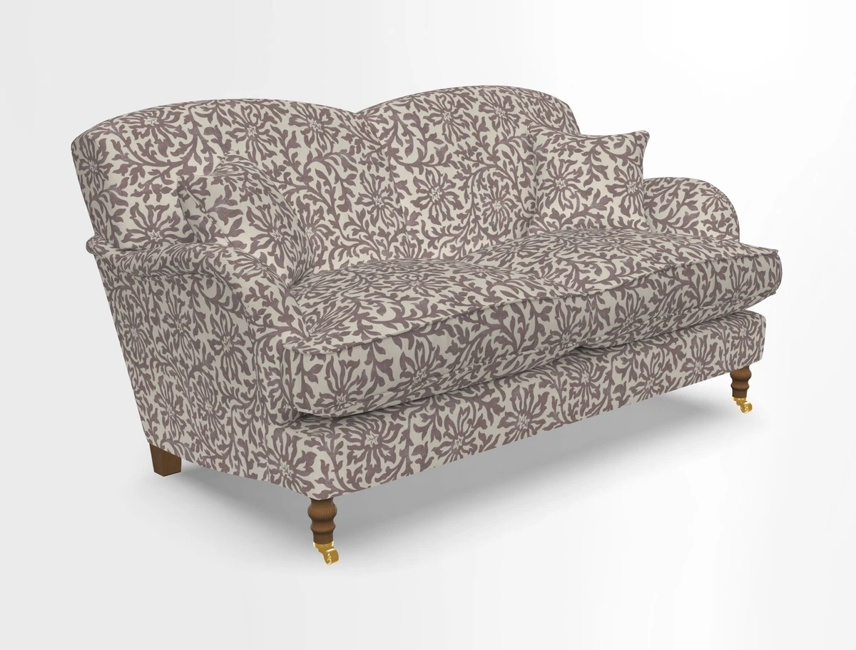 Kentwell 3 Seater 2 Hump Sofa in RHS Botanicals Henry Moon Lions Tail Teal