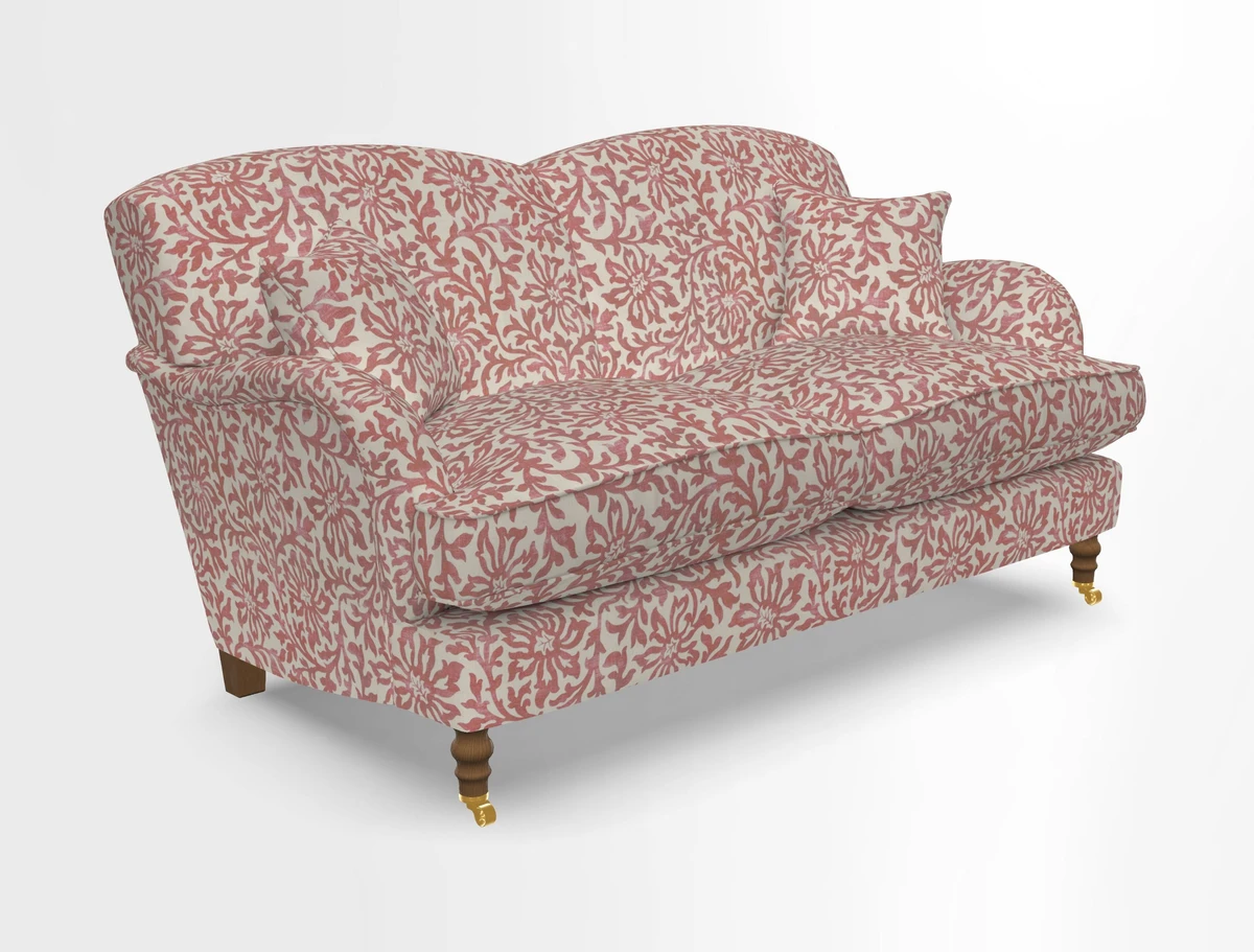 Kentwell 3 Seater 2 Hump Sofa in RHS Botanicals Henry Moon Lions Tail Teal