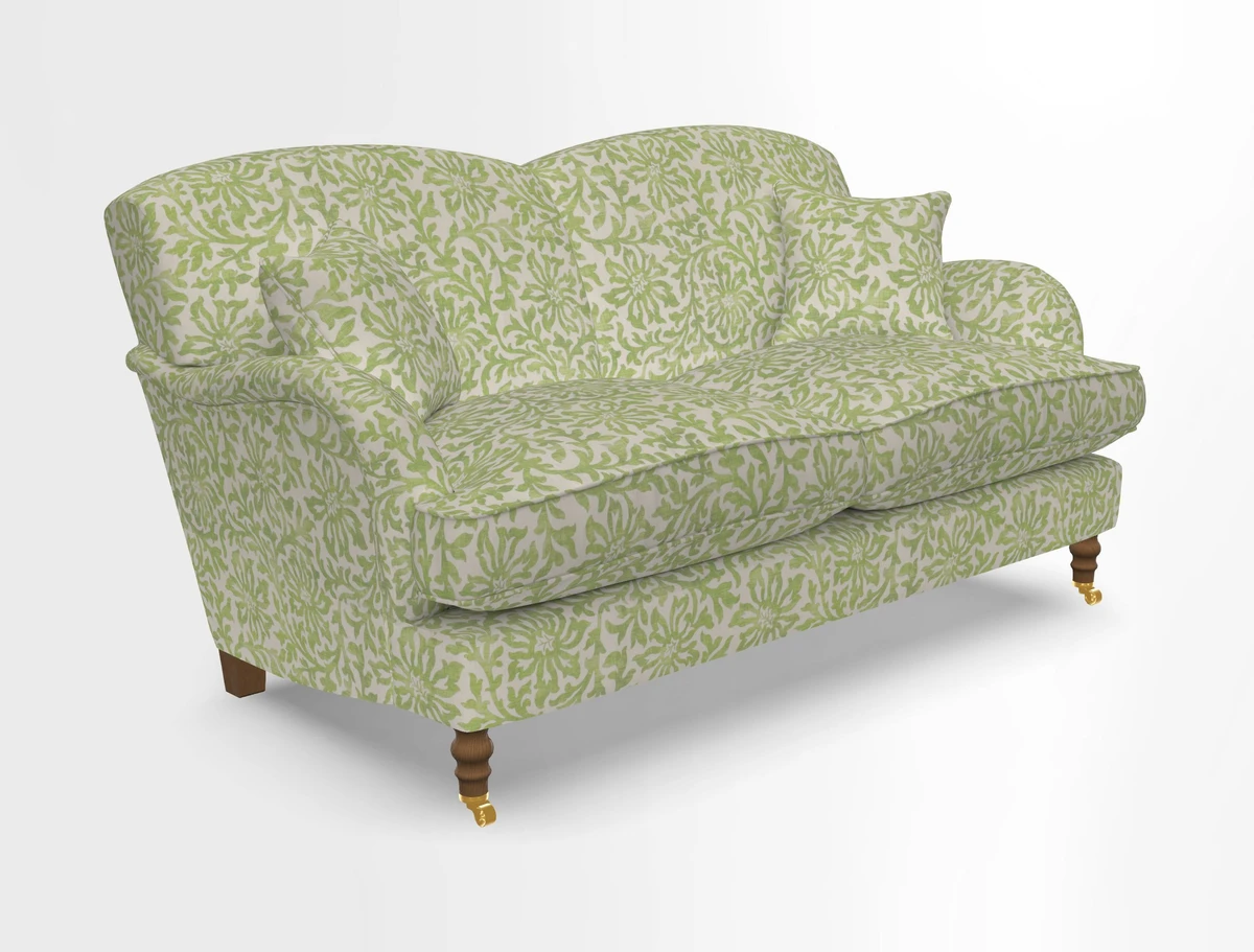 Kentwell 3 Seater 2 Hump Sofa in RHS Botanicals Henry Moon Lions Tail Teal