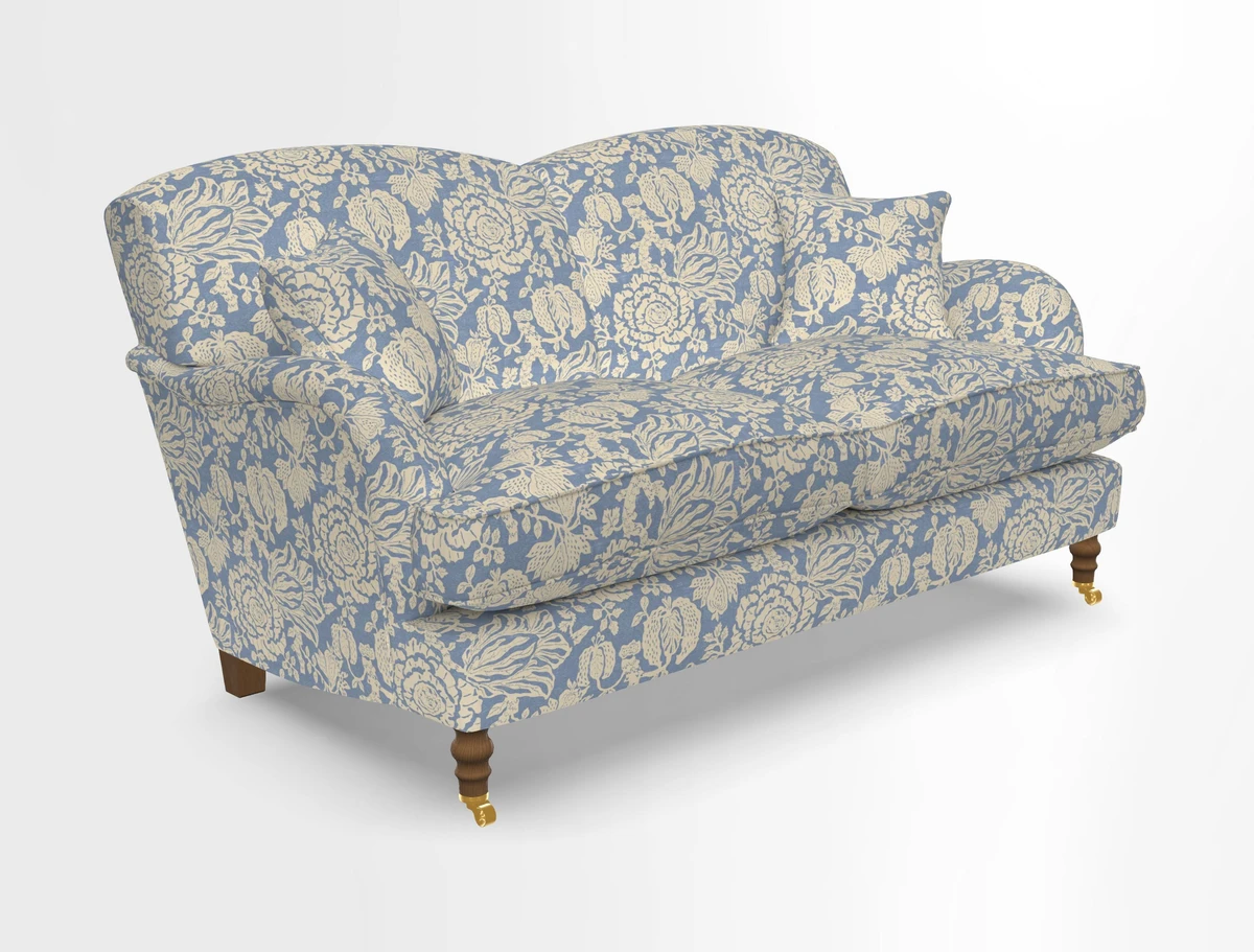 Kentwell 3 Seater 2 Hump Sofa in RHS Botanicals Henry Moon Lions Tail Teal