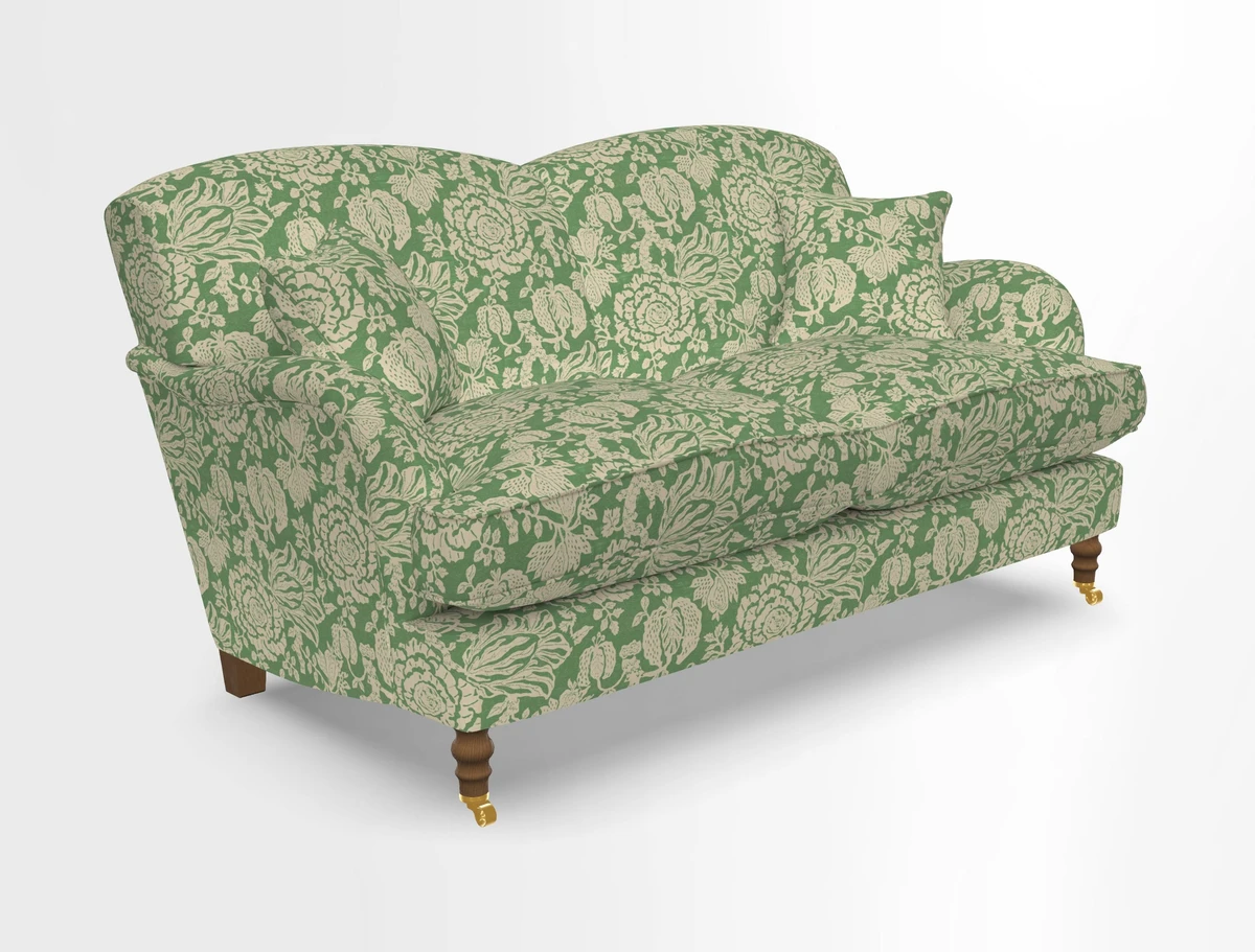Kentwell 3 Seater 2 Hump Sofa in RHS Botanicals Henry Moon Lions Tail Teal