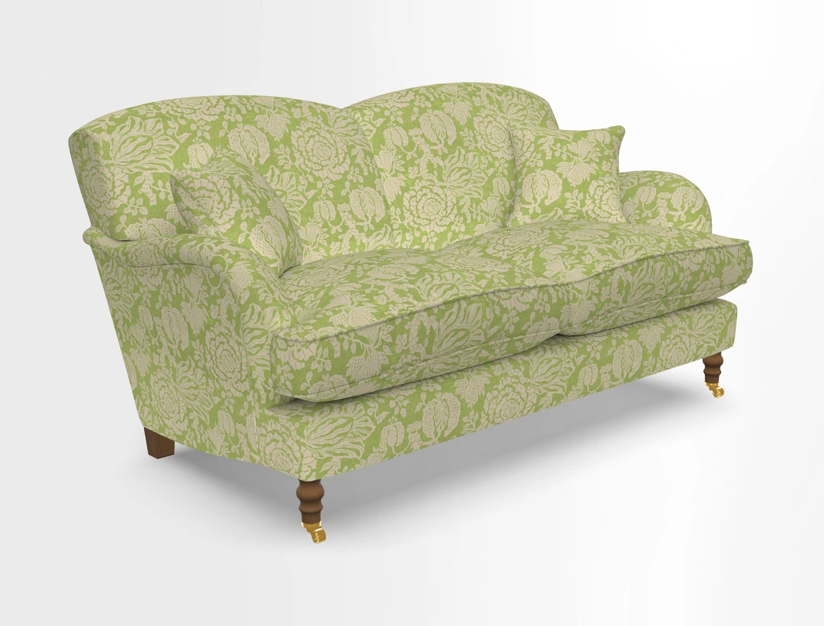 Kentwell 3 Seater 2 Hump Sofa in RHS Botanicals Henry Moon Lions Tail Teal