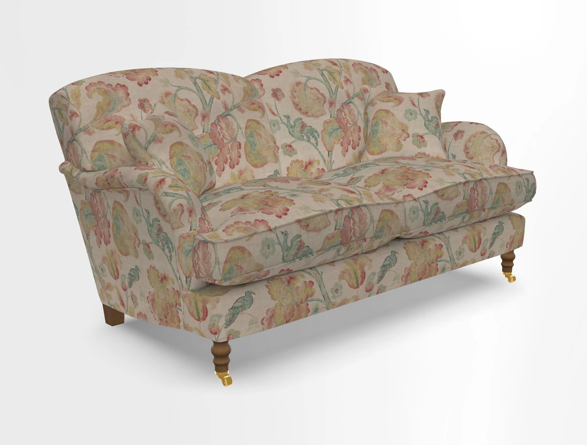 Kentwell 3 Seater 2 Hump Sofa in RHS Botanicals Henry Moon Lions Tail Teal