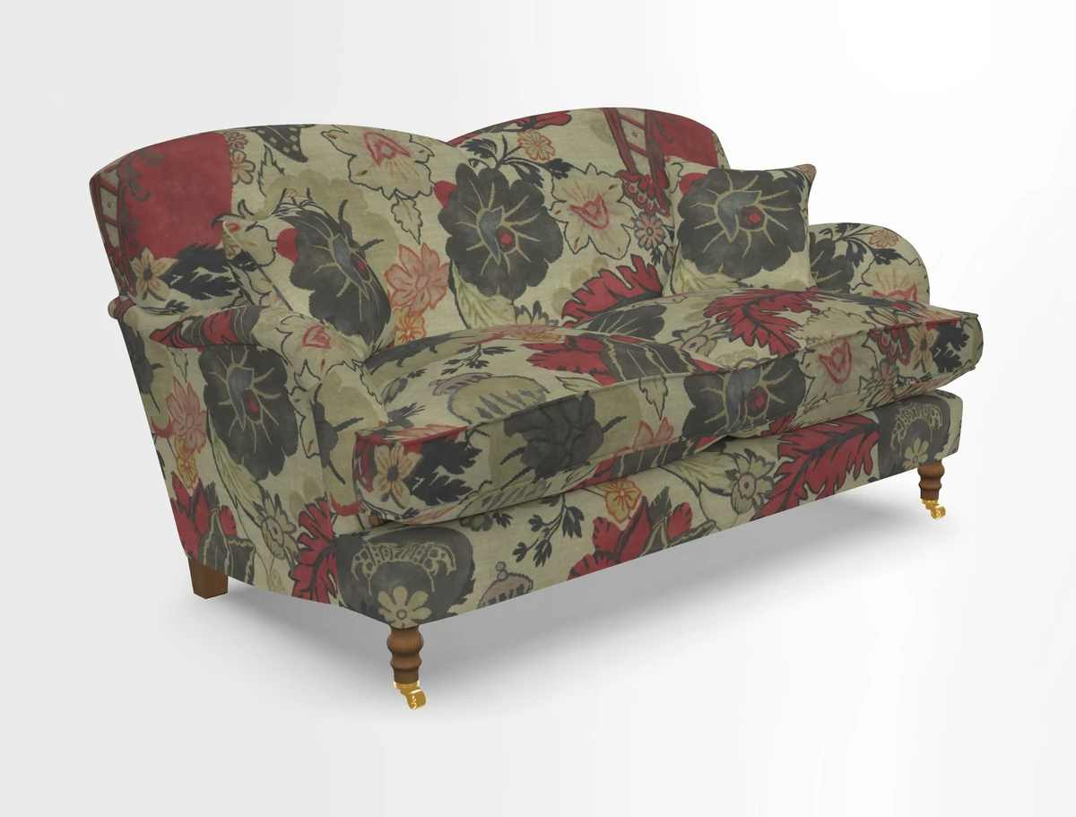 Kentwell 3 Seater 2 Hump Sofa in RHS Botanicals Henry Moon Lions Tail Teal