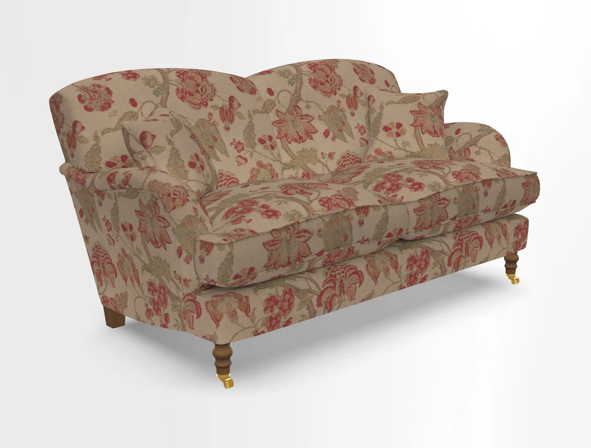 Kentwell 3 Seater 2 Hump Sofa in RHS Botanicals Henry Moon Lions Tail Teal