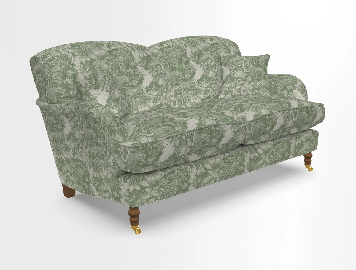 Kentwell 3 Seater 2 Hump Sofa in RHS Botanicals Henry Moon Lions Tail Teal