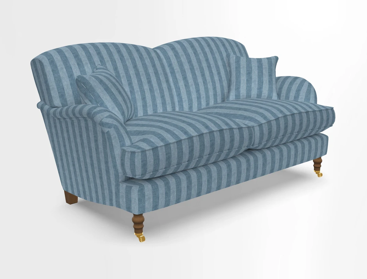 Kentwell 3 Seater 2 Hump Sofa in RHS Botanicals Henry Moon Lions Tail Teal