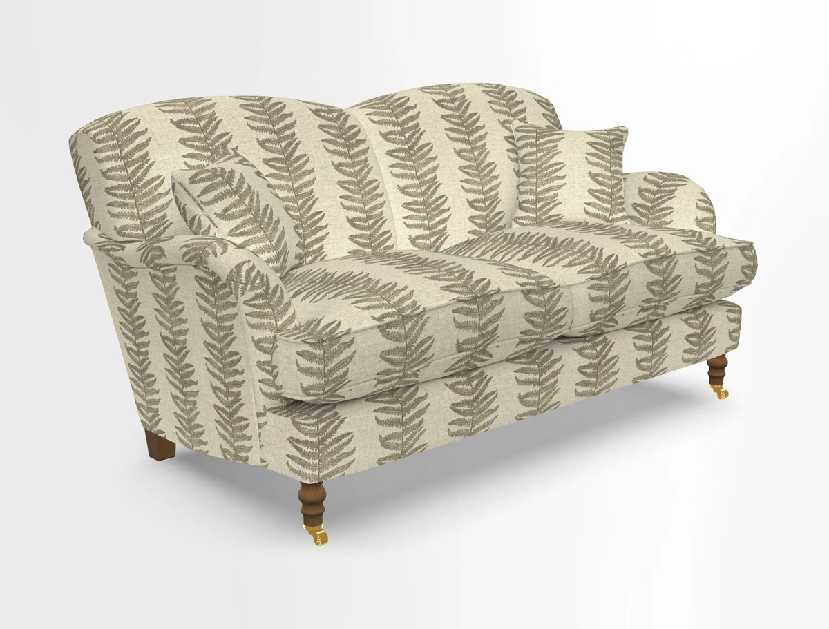 Kentwell 3 Seater 2 Hump Sofa in RHS Botanicals Henry Moon Lions Tail Teal