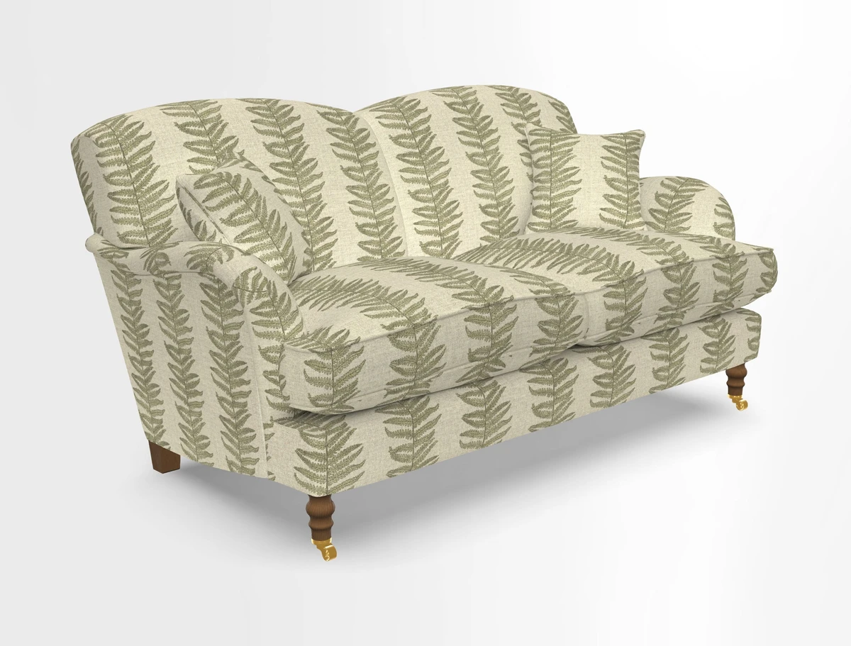 Kentwell 3 Seater 2 Hump Sofa in RHS Botanicals Henry Moon Lions Tail Teal
