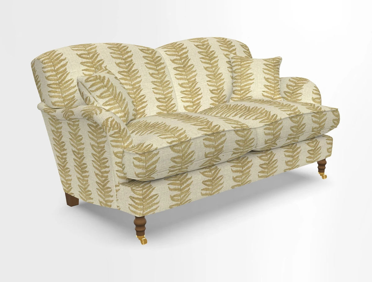 Kentwell 3 Seater 2 Hump Sofa in RHS Botanicals Henry Moon Lions Tail Teal