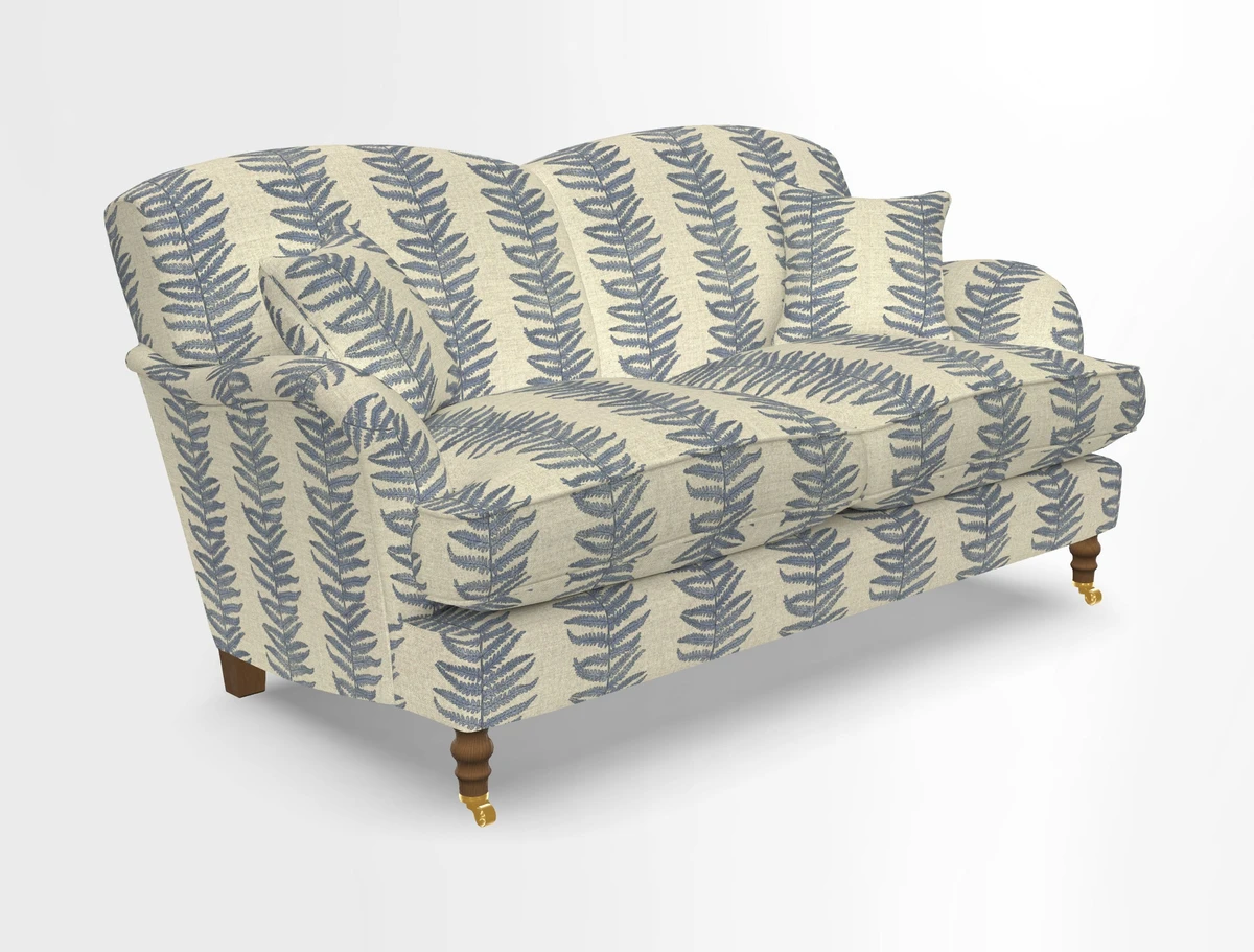 Kentwell 3 Seater 2 Hump Sofa in RHS Botanicals Henry Moon Lions Tail Teal