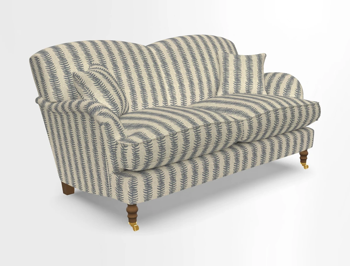 Kentwell 3 Seater 2 Hump Sofa in RHS Botanicals Henry Moon Lions Tail Teal