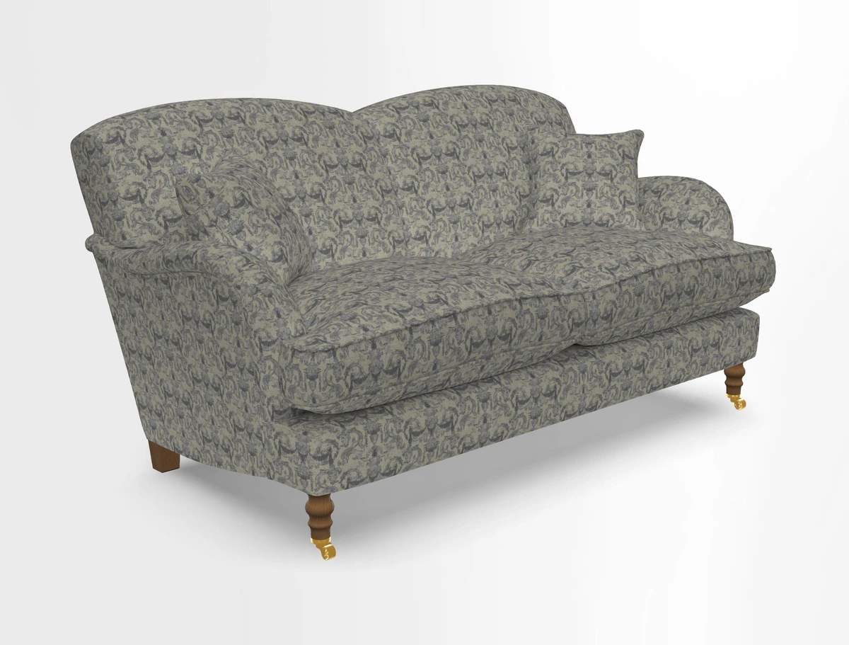 Kentwell 3 Seater 2 Hump Sofa in RHS Botanicals Henry Moon Lions Tail Teal