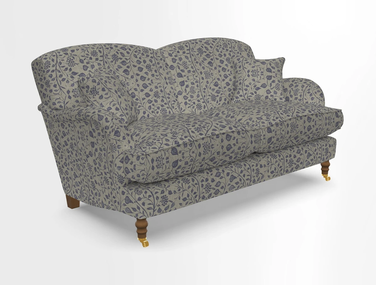 Kentwell 3 Seater 2 Hump Sofa in RHS Botanicals Henry Moon Lions Tail Teal
