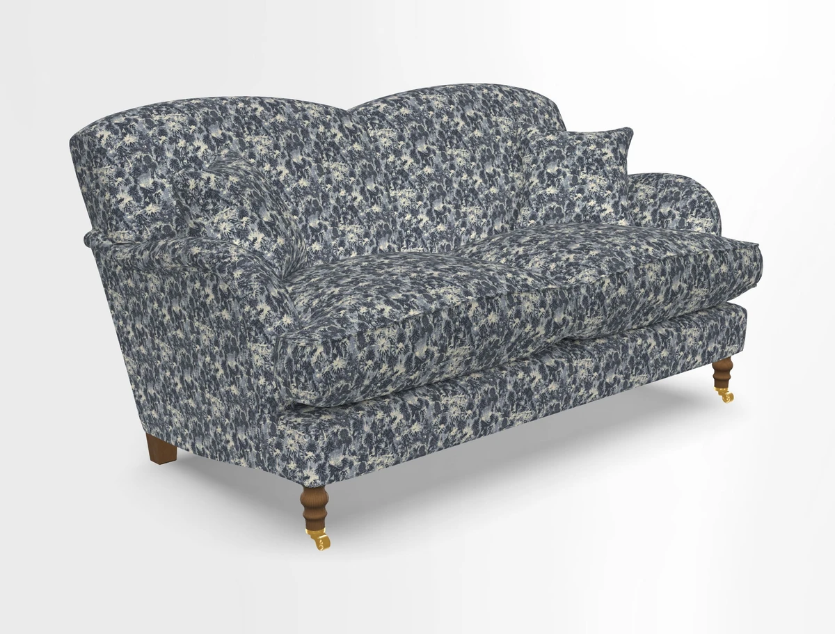 Kentwell 3 Seater 2 Hump Sofa in RHS Botanicals Henry Moon Lions Tail Teal