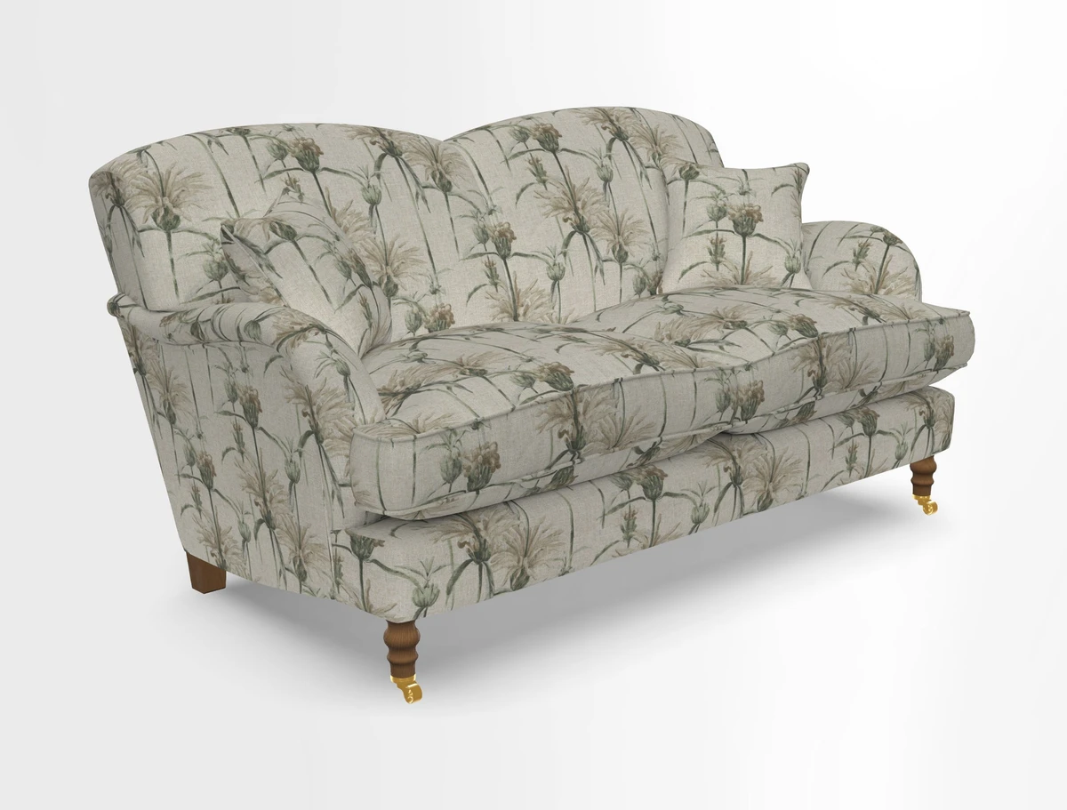 Kentwell 3 Seater 2 Hump Sofa in RHS Botanicals Henry Moon Lions Tail Teal