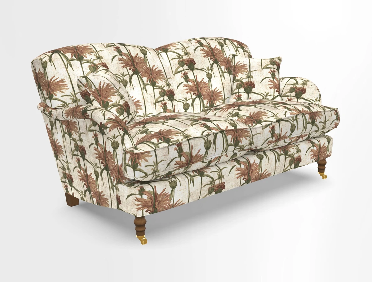 Kentwell 3 Seater 2 Hump Sofa in RHS Botanicals Henry Moon Lions Tail Teal